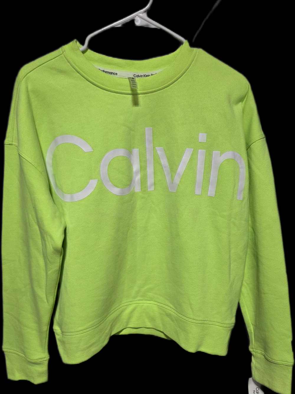Calvin Klein Neon Green Logo Crewneck Sweater